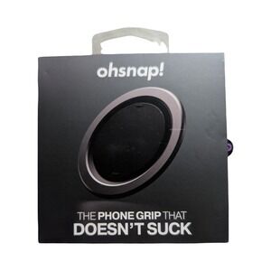 Nn6-O OhSnap Snap 4 Magnetic UltraThin Phone Grip & Stand Magsafe Black/Gunmetal